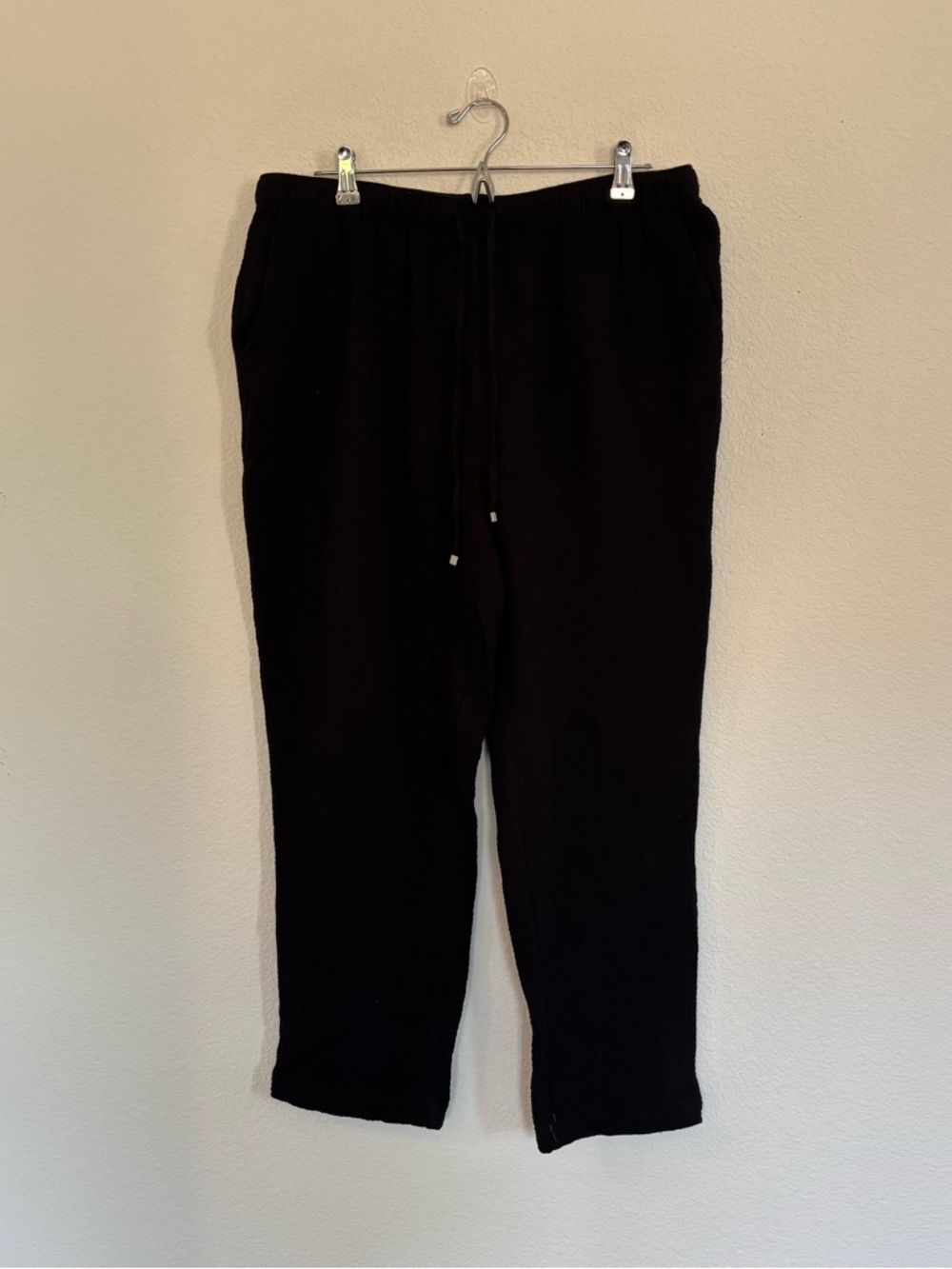 Calvin Klein Gauze Drawstring Black Pants NWT